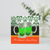 GROENIRISH BEER GLASSES, ST PATRICK DAY PARTIJ KAART (Staand voorkant)