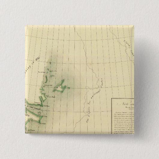 Groenland Atlas-kaart Vierkante Button 5,1 Cm (Voorkant)