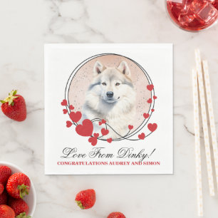 Groenland Hond bruiloft servetten met hond Foto