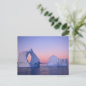 Groenland, Iceberg bij zonsondergang. Briefkaart (Staand voorkant)