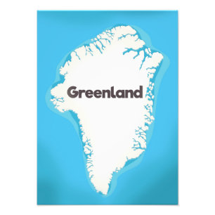 Groenland kaart foto afdruk