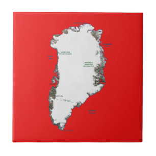 Groenland kaart tegel tegeltje