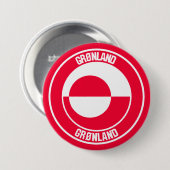 Groenland Ronde Embleem Button 7,6 Cm (Voorkant /achterkant)