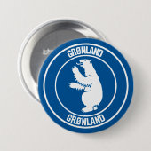 Groenland Ronde Embleem Button 7,6 Cm (Voorkant /achterkant)