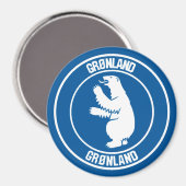 Groenland Ronde Embleem Magneet (Voorkant / Achterkant)
