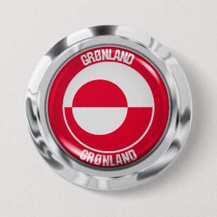 Groenland Ronde Embleem Ronde Button 7,6 Cm