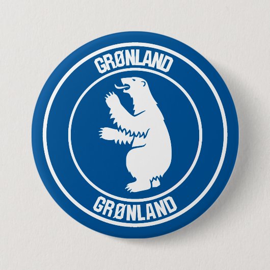 Groenland Ronde Embleem Ronde Button 7,6 Cm (Voorkant)