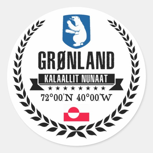 Groenland Ronde Sticker (Voorkant)