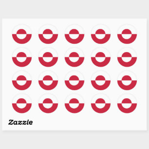 Groenland Stickers, Groenland Vlag Ronde Sticker