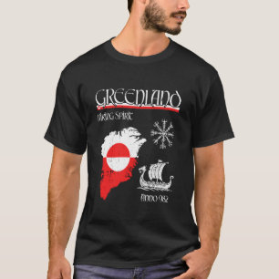 Groenland - Viking Vegvisir - Groenland Vlag Souve T-shirt