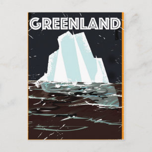 Groenland vintage reisposter briefkaart