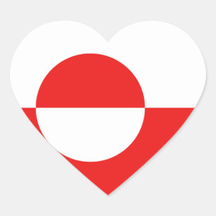 Groenland Vlag Hart Sticker