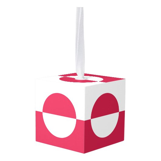 Groenland-vlaggenembleem Kubus Ornament (Achter hoekig)