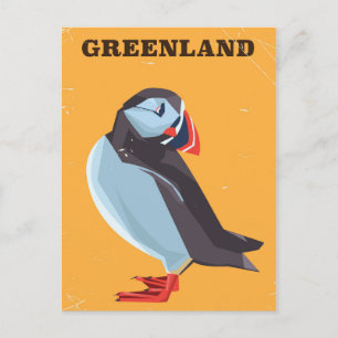 Groenlandse Papegaaiduiker vintage reisposter Briefkaart