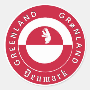 Groenlandse Stickers, Beer, Patriottische Groenlan Ronde Sticker