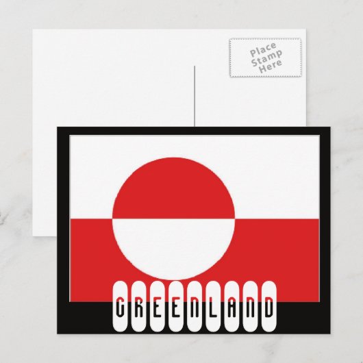 Groenlandse vlag briefkaart (Voorkant / Achterkant)
