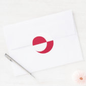 Groenlandse vlag GL Ronde Sticker (Envelop)