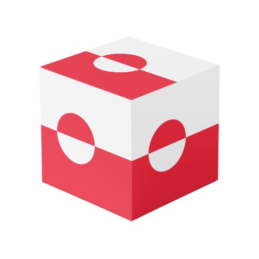 Groenlandse vlag kubus (Voorkant hoekig)