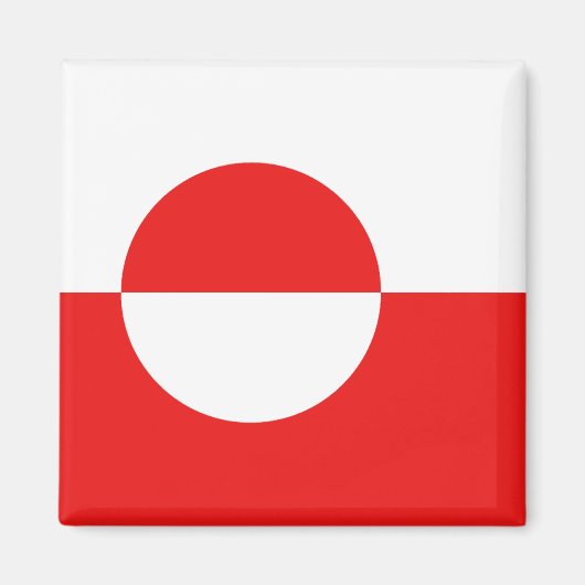 Groenlandse vlag Magnet Magneet (Voorkant)