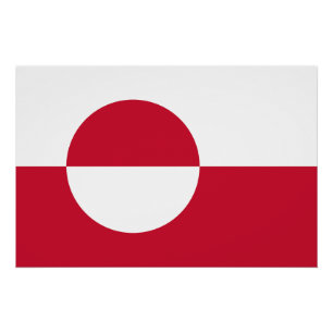 Groenlandse vlag perfect poster
