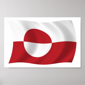 Groenlandse Vlag Poster Print
