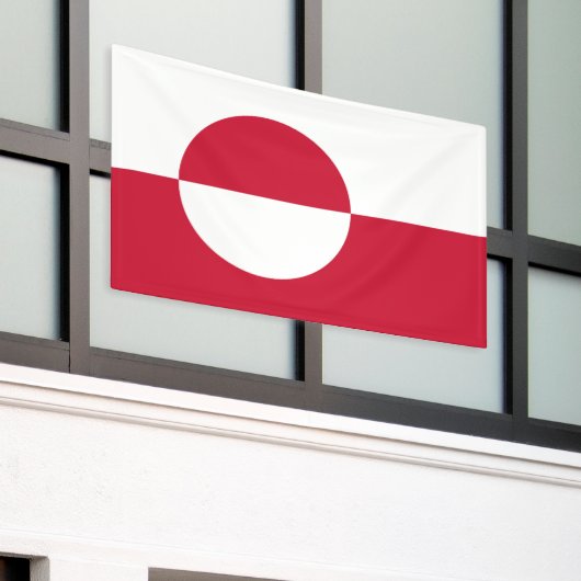 Groenlandse vlag spandoek (Buitenkant Gebouw)