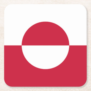 Groenlandse vlag vierkante kartonnen onderzetter