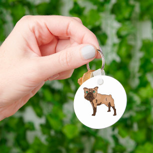 Groenogige Bulldog Bruine Hond Sleutelhanger