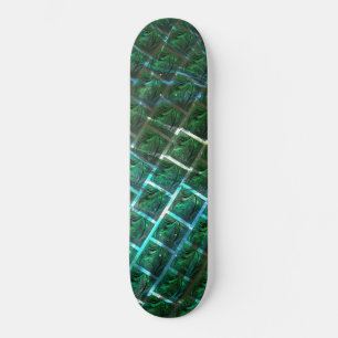 "Groenomhulde ogen", krassen en blauw raster Skateboard