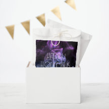 Groenpaarse Gekleurde Rook Gelukkig Kerstfeest