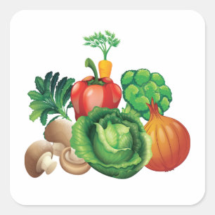 groente gezonde voedselontwerpen vierkante sticker