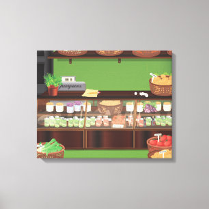 Groenteboeren Winkel Canvas Afdruk