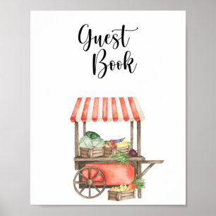 Groenten baby shower - gast boek poster