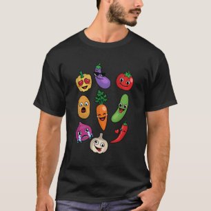 Groenten Emoji's Schattige Veggie Vegan Lovers Cad T-shirt