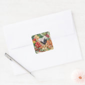 Groenten en fruit 6 vierkante sticker (Envelop)