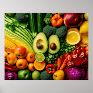 Groenten en fruit Gezondheid van de voeding Poster