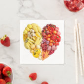Groenten en fruit hart servetten (Insitu)