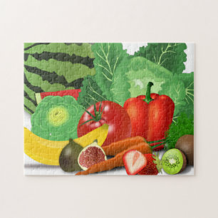 Groenten en fruit puzzel legpuzzel