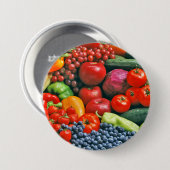 groenten en fruit ronde button 7,6 cm (Voorkant /achterkant)