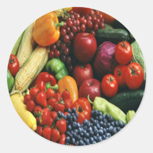 GROENTEN EN FRUIT RONDE STICKER