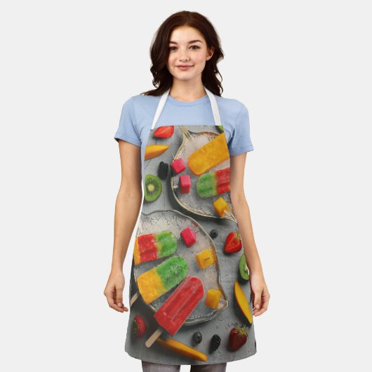 groenten en fruit schort (Gedragen)