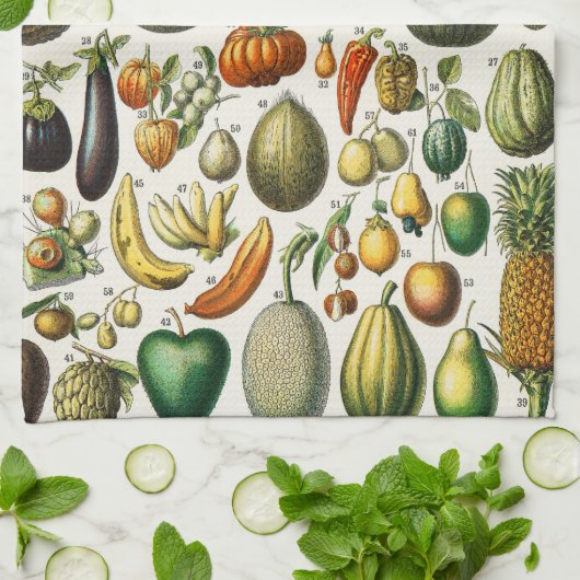 Groenten en fruit theedoek (Gevouwen)