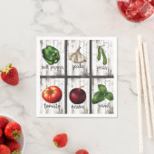 Groenten en kruiden Rustic Modern Kitchen Food Art Servetten (Insitu)