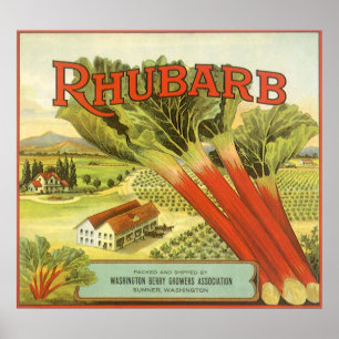 groenten kunnen kunst, Boerderij van Rhubarb, eti Poster