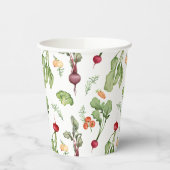 Groenten Patroon Boeren Markt Lokaal Geteeld Papieren Bekers (Links)