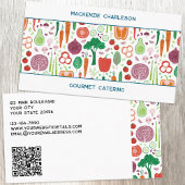 Groenten Patroon Catering QR code Visitekaartje