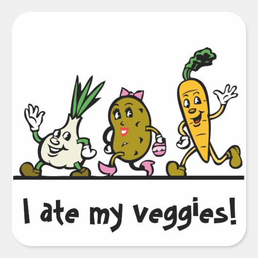 Groenten/Veggie Ate My Veggies Reward Sticker (Voorkant)