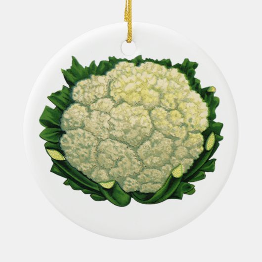  groenten Veggies bloemkool Keramisch Ornament (Achterkant)