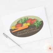 groenten, vers, van de tuinelaar ovale sticker (Envelop)