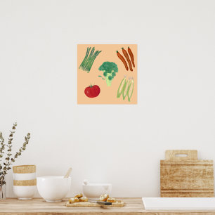 Groentenassortiment op maat gemaakte posters